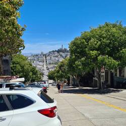 Lombard St slope. The photo doesn't do it justice!