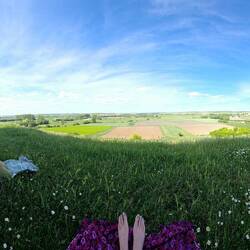 Panoramic view of this eve's yoga spot!
