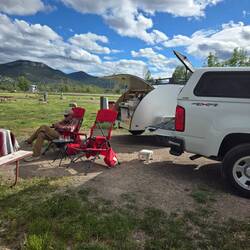 Campsite in Helena at the Lewis and Clark Fairgrounds.