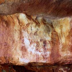 Ancient Aboriginal cave paintings on Jar Island