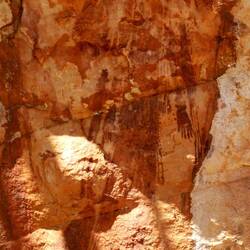 Ancient Aboriginal cave paintings on Jar Island