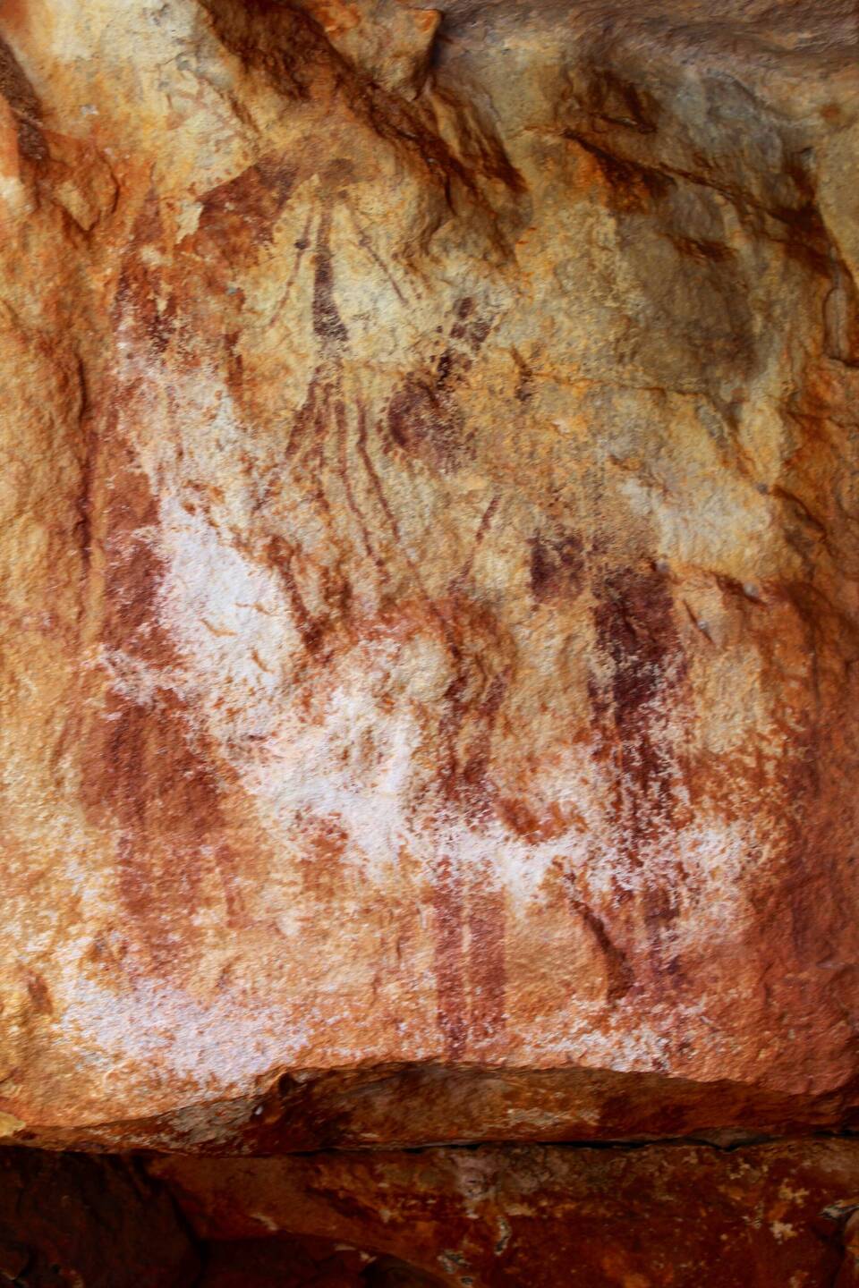 Ancient Aboriginal cave paintings on Jar Island
