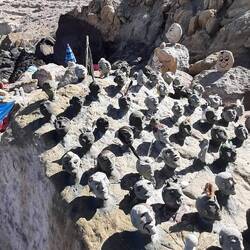 rock faces made by German tourist