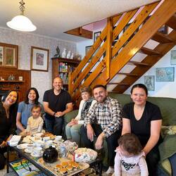 With Aunt Georgia and the lovely Ukrainian family
