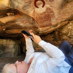 Wandjina Aboriginal rock art ... Wandjina Island — Kimberley, WA.
