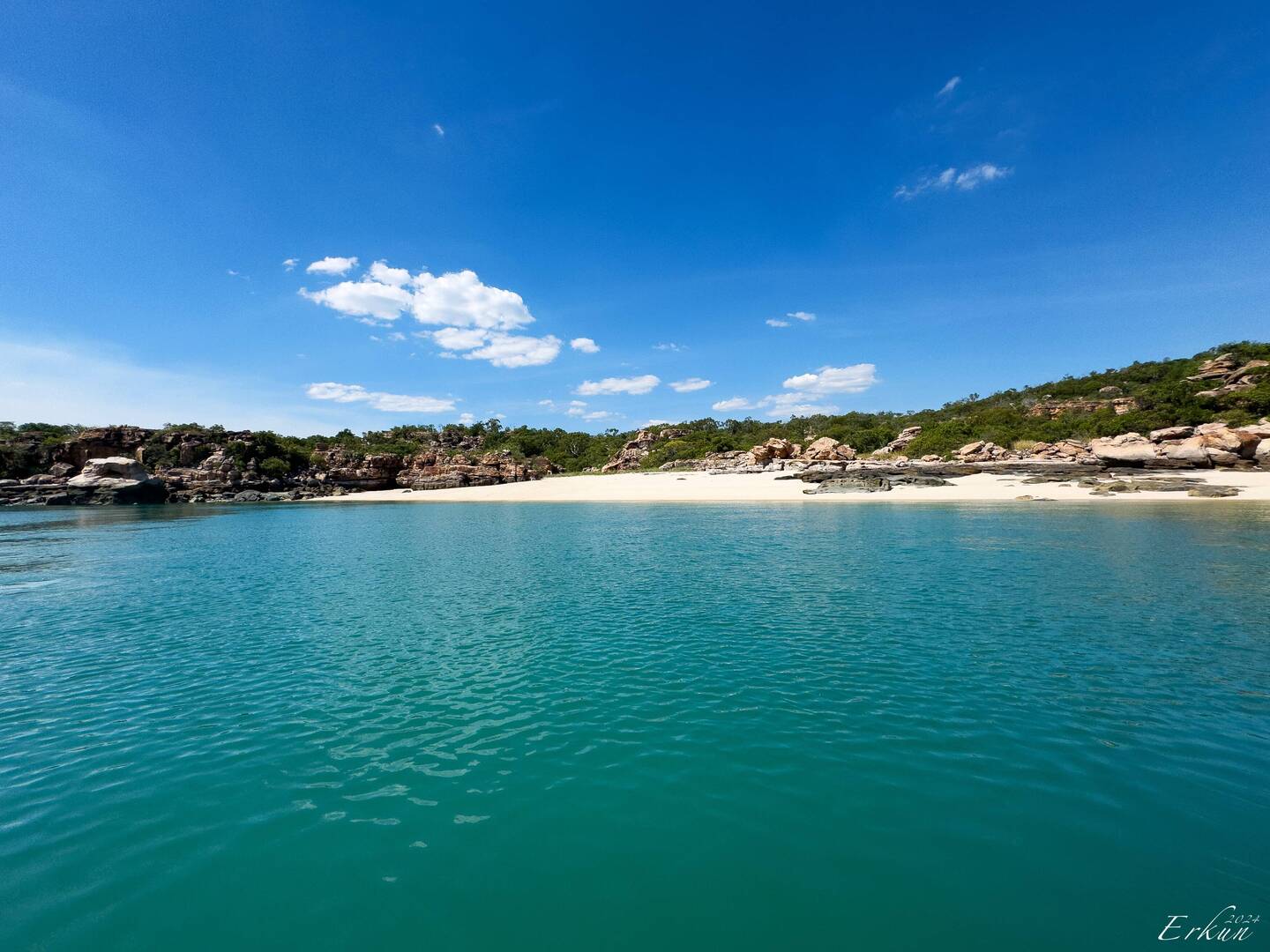 Our landing beach on Wandjina Island — Kimberley, WA.