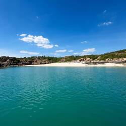 Our landing beach on Wandjina Island — Kimberley, WA.