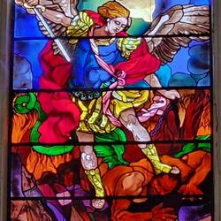 Stained glass windows in Saint Angelo in Spatha