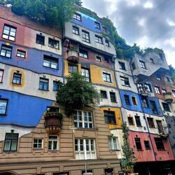 Hunderwasser House named after its renowned artist architect Friedensreich Hunderwasser