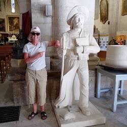 Having fun with the Cathedral's Camino exhibit