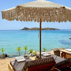 Beautiful beach in Poseidonia.