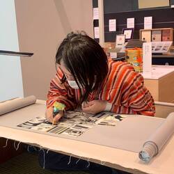 Fabric artist at crafts' museum