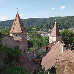 An der Stadtmauer mit den jeweiligen Zunfttoren