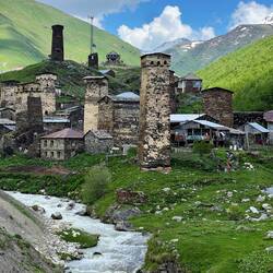 Arriving in Ushguli: uniquely preserved towers and old farms