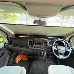 Blackout shade on windshield