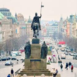 Statue of Saint Wenceslas, patron of the Czech Nation and who was the Duke of Bohemia