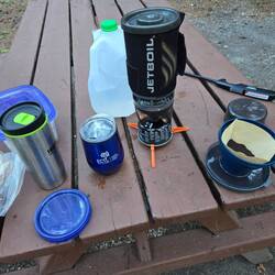Here's the morning coffee set up.