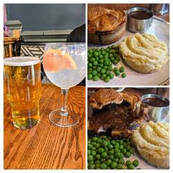 A real English ale with a steak pie