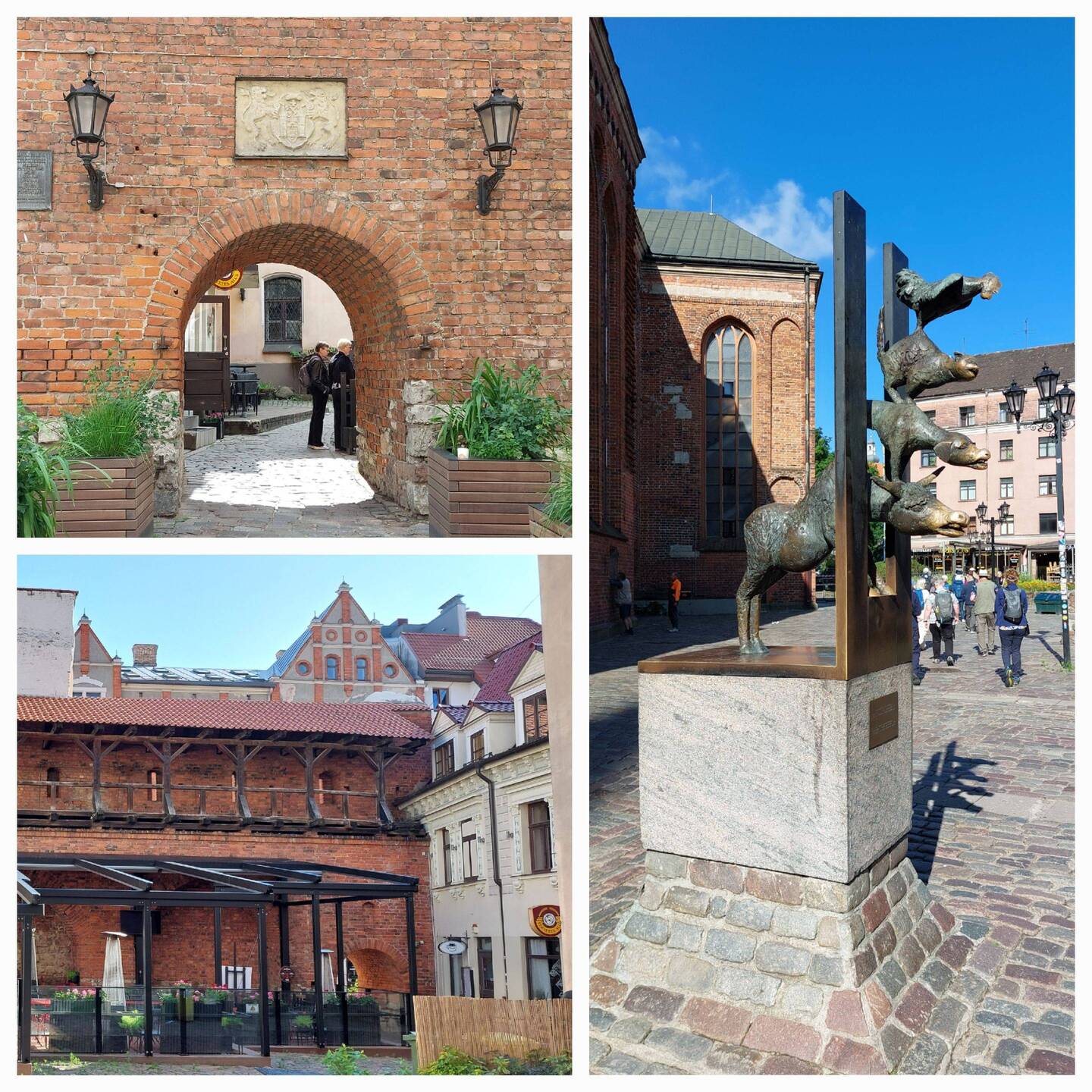 Old Town walls, Convent Yard / Bremen Town Musicians sculpture