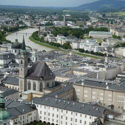 Salzach River and Old Town, view from fortress