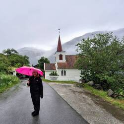 Undredal's very small stave church - built in 1147! The bell tower was built to add capacity!