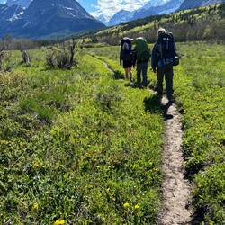 6 mile hike into remote campground near Belly River