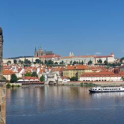 Looking towards Prague Castle in the background
