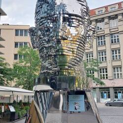 Kafka's Statue - Rotating head of Franz Kafka a famous Czech writer