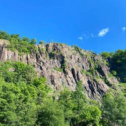 A view of our hike from a below vantage point.