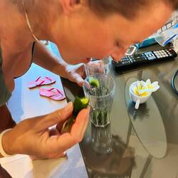 Gurken schneiden für Gurkenwasser