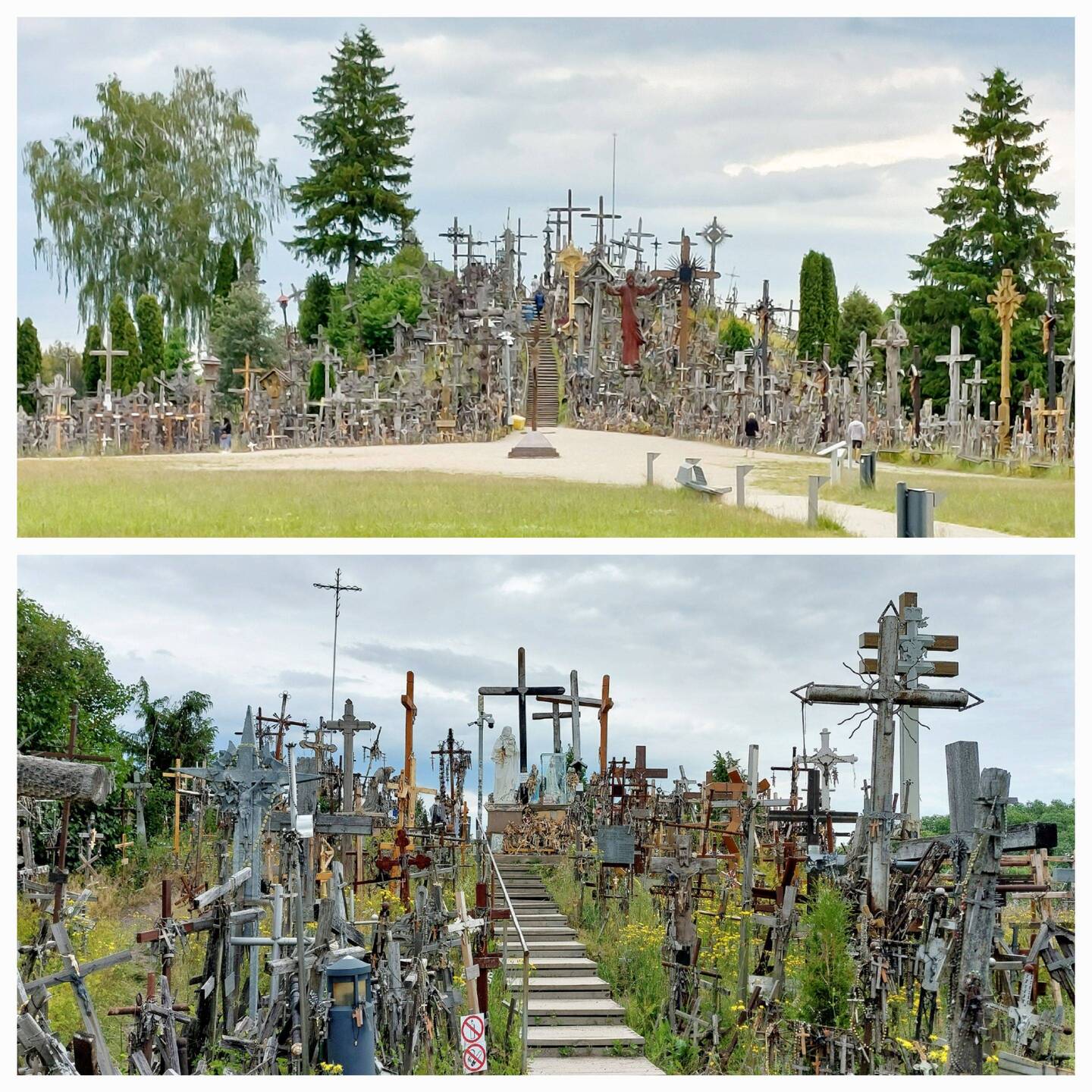 Hill of Crosses; general view / view of the other 'half" caused by Russian bulldozing