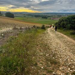 Burgos in the distance- our destination for today 14 miles