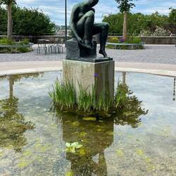 Statue in front of Swiss Parliament. I liked the single Iris at her feet