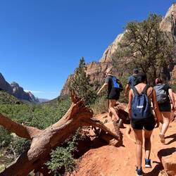 Walking to the Emerald Pools in Zion NP