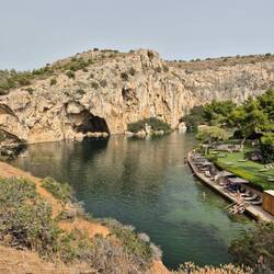 The waterfall and lake
