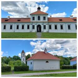 Pazaislis Monastery; the entrance (from inside) / one of the monks' private residences