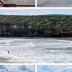 Surfers at Saltburn