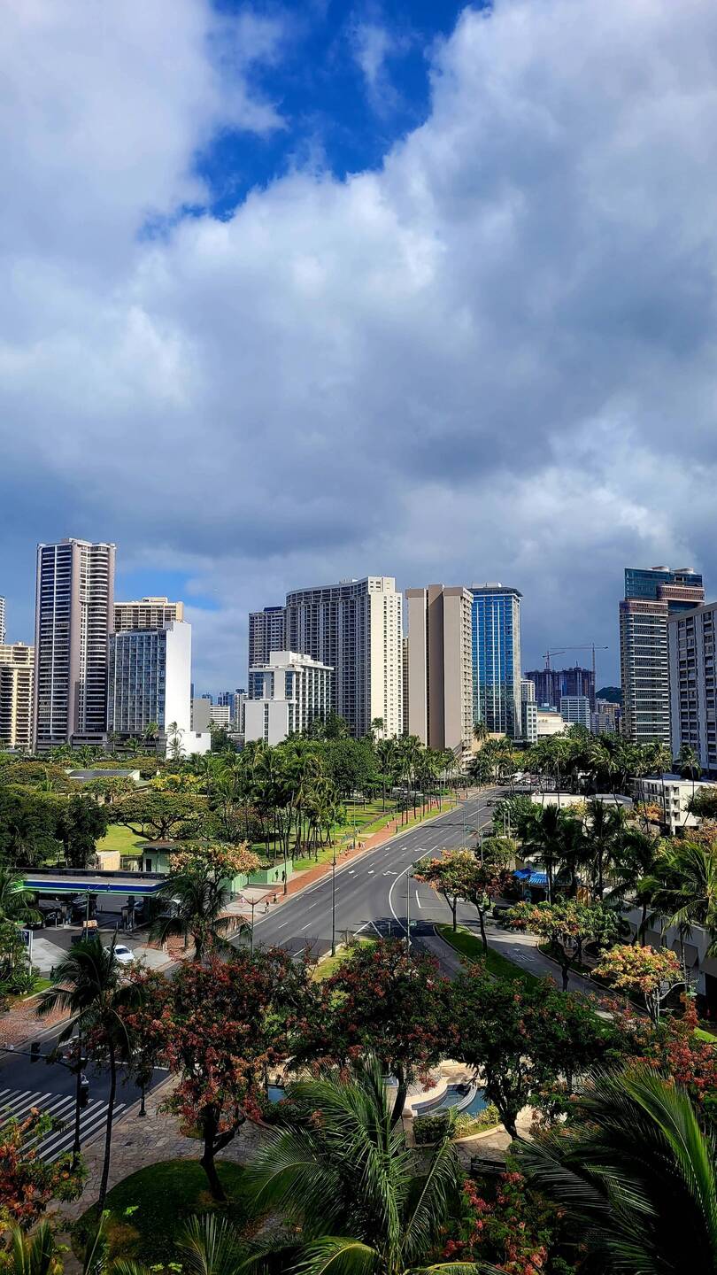Blick aus meinem Hotelzimmer am Tage