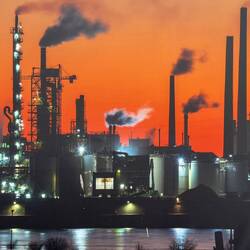 Plakat der Ruhrindustrie bei Nacht