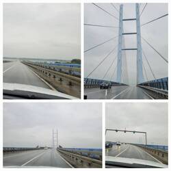 Auf der Brücke zur Insel Rügen
