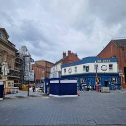 The Swan pub opposite the Town Hall undergoing refurbishment