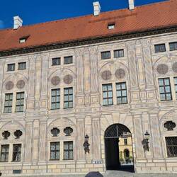 Painted on windows and columns