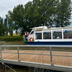 Actually saw a cruise boat as we walked along the canal