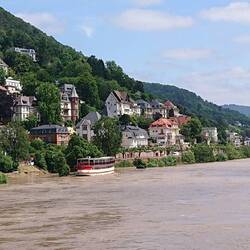 The Neckar River at its highest level for a few years, there were floods near Munich.