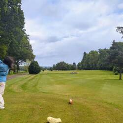 Vela showing Nathan the way on the first tee