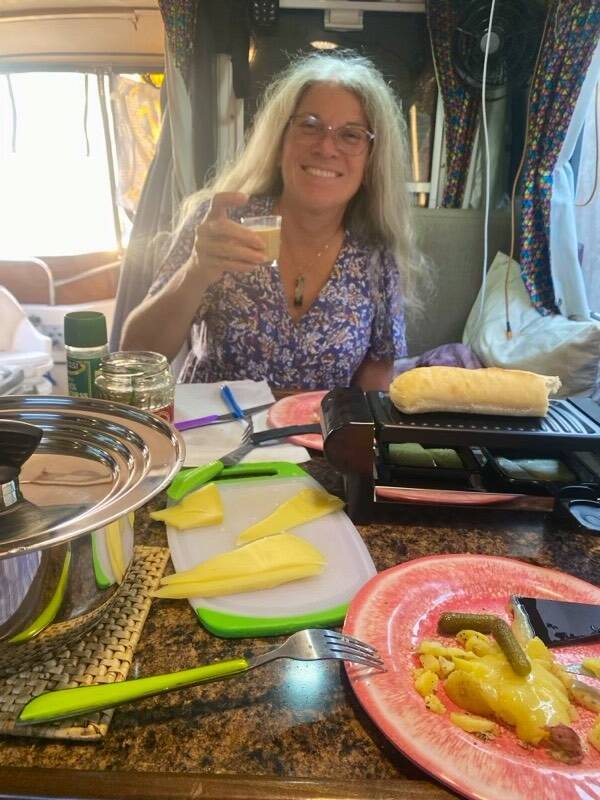 Raclette with cornichon... It's what's for dinner