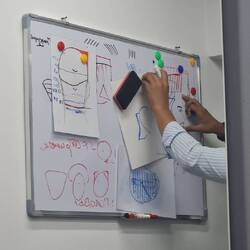 ...turns out it's because he's an apprentice and he fucked up so bad the teacher had to step in xd