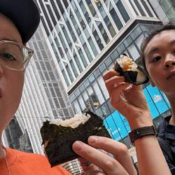 New favourite snack, onigiri! Sticky rice with a filling (corn & cheese for me) wrapped in seaweed,