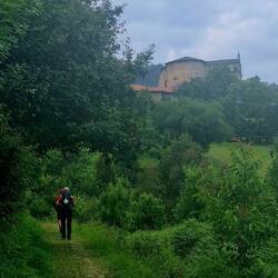 Walking up to the Monastery where they make beer