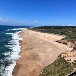 Blick von 'Forte de Sao Miguel' auf den 'Praia do Norte'